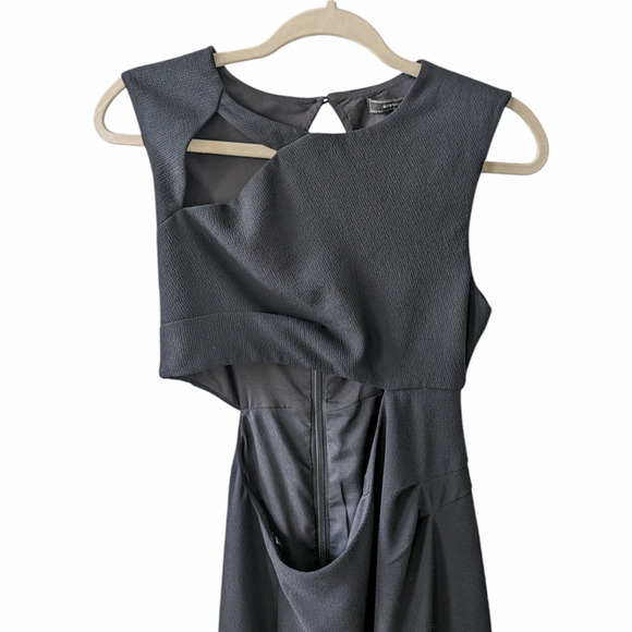BCBGMAXAZRIA Kimora Crepe Cut Out Black Gown Size 2 - Picture 4 of 10